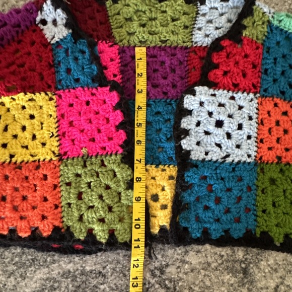 Women Handmade Retro Open Cardigan Crochet Square Knitted Sweaters‎ #990 - Picture 12 of 14